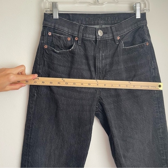 American Eagle 90's Boyfriend black jeans Size 2 grey retro mom dad relaxed high - Picture 8 of 14